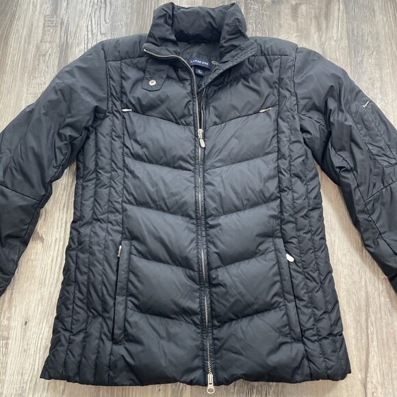 Lands End Down Puffer Jacket Black Women’s Size Small 6-8 - Picture 1 of 16